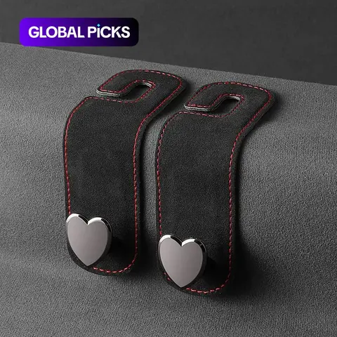 Heart Shaped Car Seat Headrest Hook, Creative Car Seat Headrest Hook Organizer, Car Interior Accessories Car Interior Storage for Handbag Purse Coat #GLOBAL PICKS
