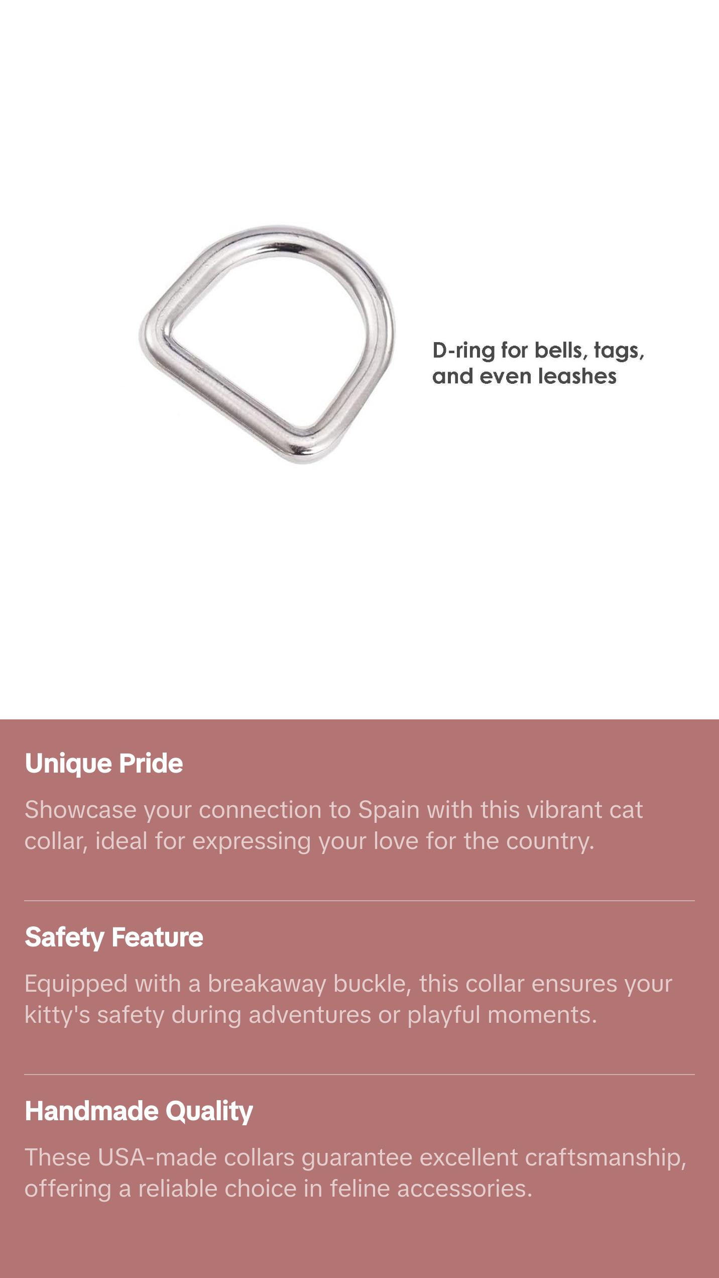 Cat Collar with Spain Flag | Great For National Holidays, Festivals, Parades, Sporting Events, Pride Events