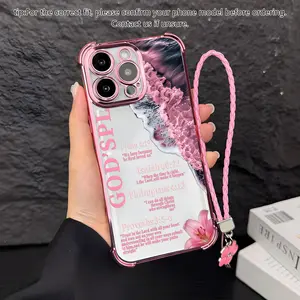 Pink Ocean Aesthetics Lanyard Phone Shell Christian Psalms 4:19 60:22 4:13 3:5-6 GOD Plan for iPhone Samsung 17Pro Max Air 16 15Plus 14 13 12 11 XR XS Galaxy S25 S24 S23 S22 Matte Finish Anti Drop Bumper Religious Birthday Gift For Her 995