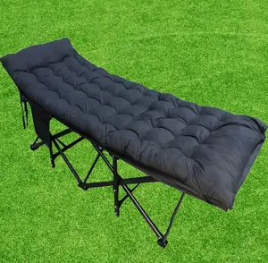 Camping Cot, Folding Camping Cot Bed for Adults Sleeping 600D Double Layer Oxford Portable Folding Outdoor Cots for Camping W/Soft Pad Carry Bag for Home Office Nap Beach Travel, Grey