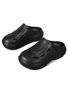 Women's Thick Platform Clogs, Foot Clogs, Closed Toe Slip-On Mules, Non-Slip Breathable Garden Shoes, Lightweight Casual Wedge Slippers for Indoor Outdoor