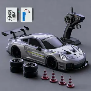 RC Drift Car, 1:24 4WD Remote Control Cars Vehicle with LED Light,2.4GHz 20KM/H High Speed RC Cars with Two Batteries & Drifting Tires Racing Sport Toy for Adults Boys Girls Kids