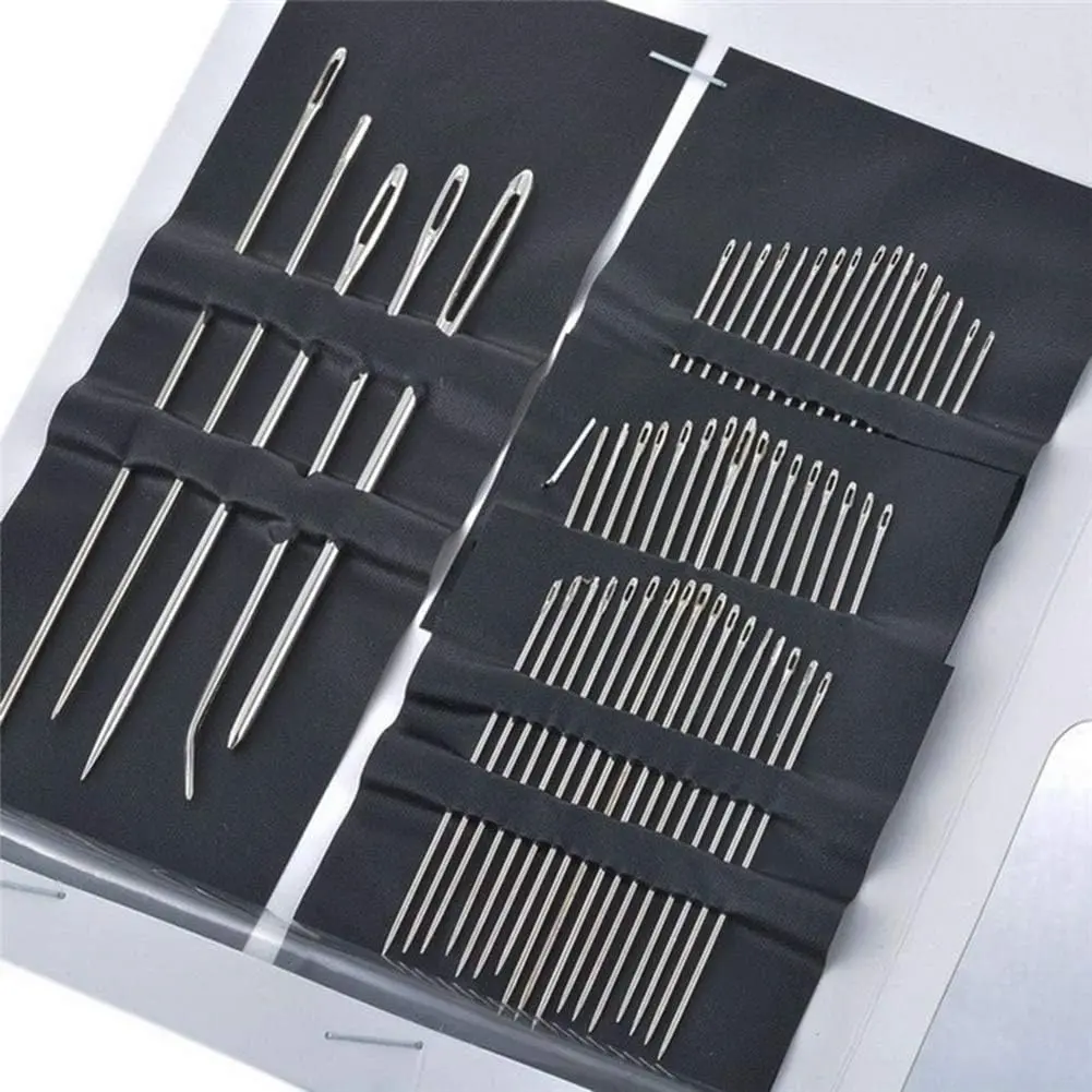 55-Piece Multi-Sized Stainless Steel Large-Eye Manual Needles Set, Hand Sewing Supplies for Crafts, Ideal Gift for Mother's Day, Birthday, Needles For Hand Sewing