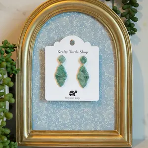 Faux Green Aquamarine dangle earrings
