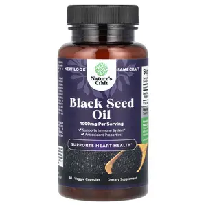Nature's Craft Black Seed Oil, 60 Veggie Capsules (500 mg per Capsule)