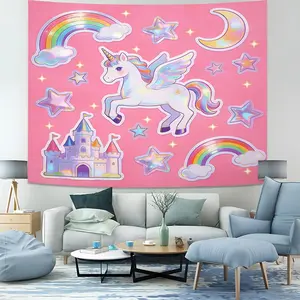 Cute Unicorn Tapestry with Soft Fabric, Wall Decor for Dorms, Bedrooms and Kids' Rooms, A Must-Have for Room Makeovers, and The Top Choice as A Gift for Girls