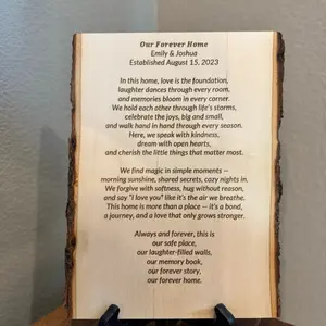 Personalized Wood Engraving with Your Message, Poem or Letter – Custom Rustic Plaque with Bark – 9 to 11 X 13 Inches – Unique Gift for Mom, Wife, Anniversary, or Memorial