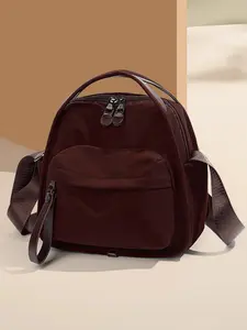 Women's Elegant Solid Color Handbag Shoulder Purse, Fashionable Zipper Crossbody Bag for Daily Use, High-Quality Textured Commuter Bag, Crossbody Shoulder Bags