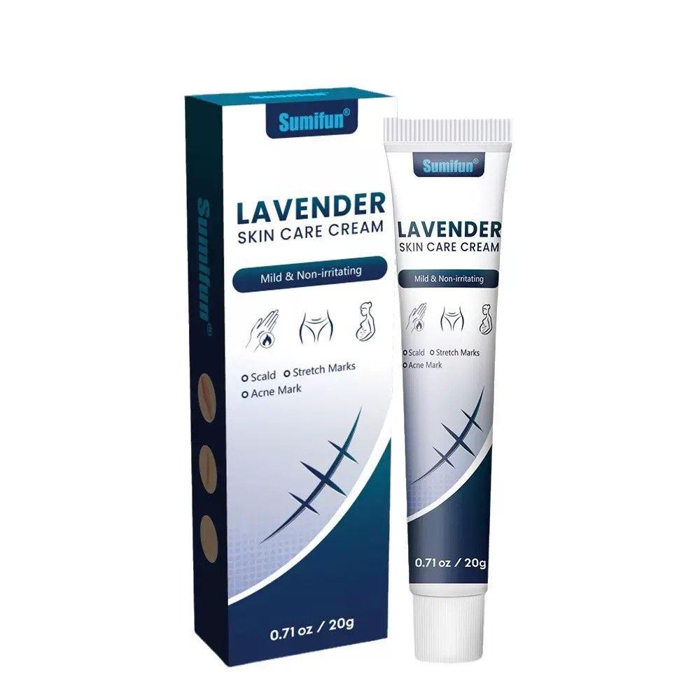 Sumifun Lavender Repair Cream moisturizes and repairs the skin, improves the appearance of new and old body lines caused by pregnancy, weight fluctuations, or puberty, while also evens out skin tone. Gentle care, suitable for everyday use.