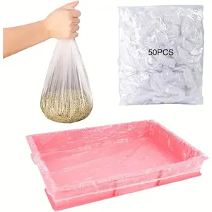 Disposable Small Animal Cage Liners, 50 Sheets Pet Tray Film, Rabbit Litter Box Bags, Hamster Cage Toilet Plastic Film, Suitable for Birds, Rodents