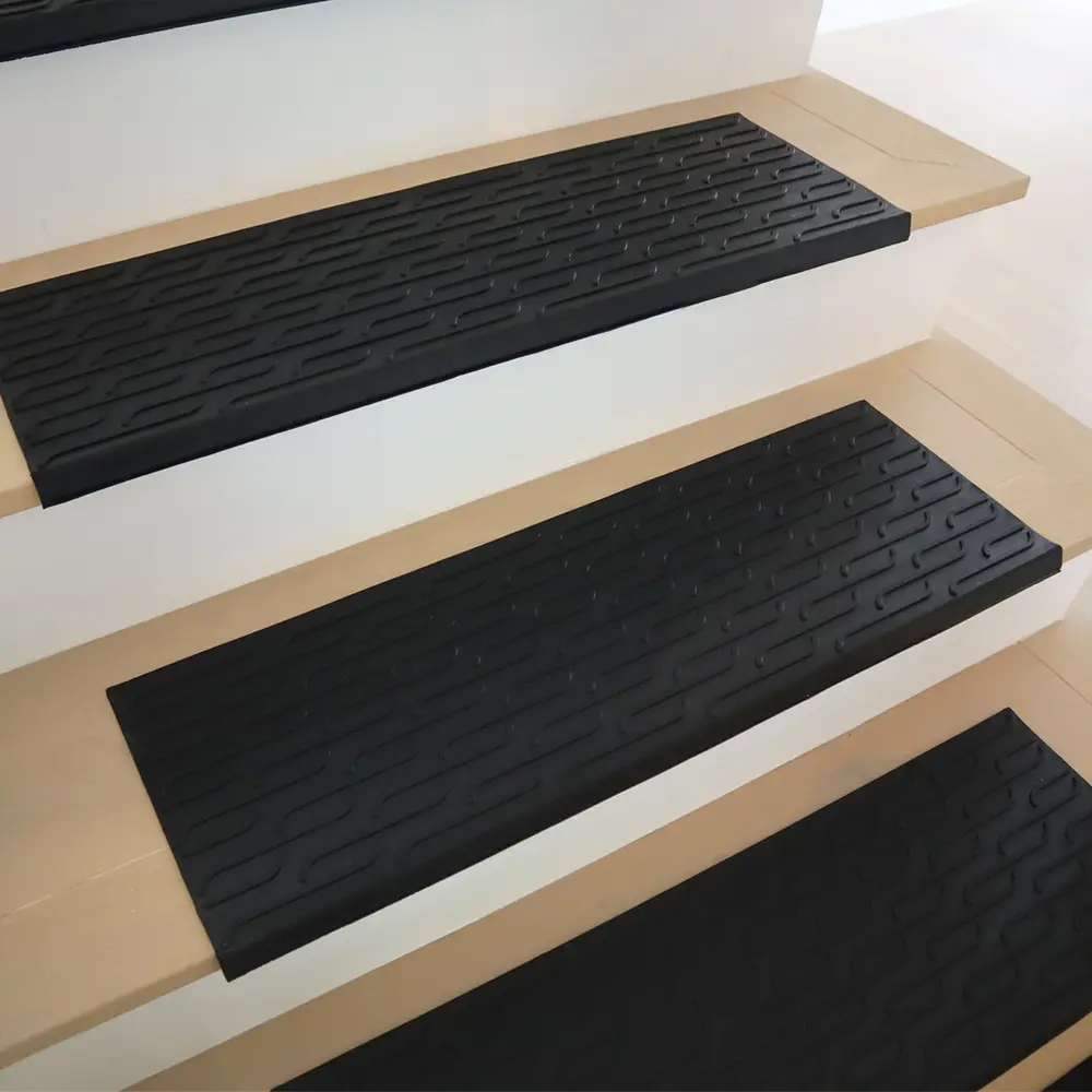 Rubber-Cal "Chelsea" Rubber Stair Mats - 9.75" x 29.125" - 6 pack