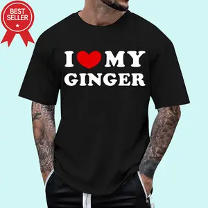 I Love My Ginger, I Heart My Ginger T-Shirt | Unisex Cotton Tee, Short Sleeve, Menswear Top