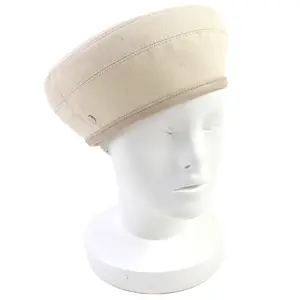 Pre-owned HERMÈS Cotton Small Leather Goods Hermes Saint Honor Serie Button Denim Beret