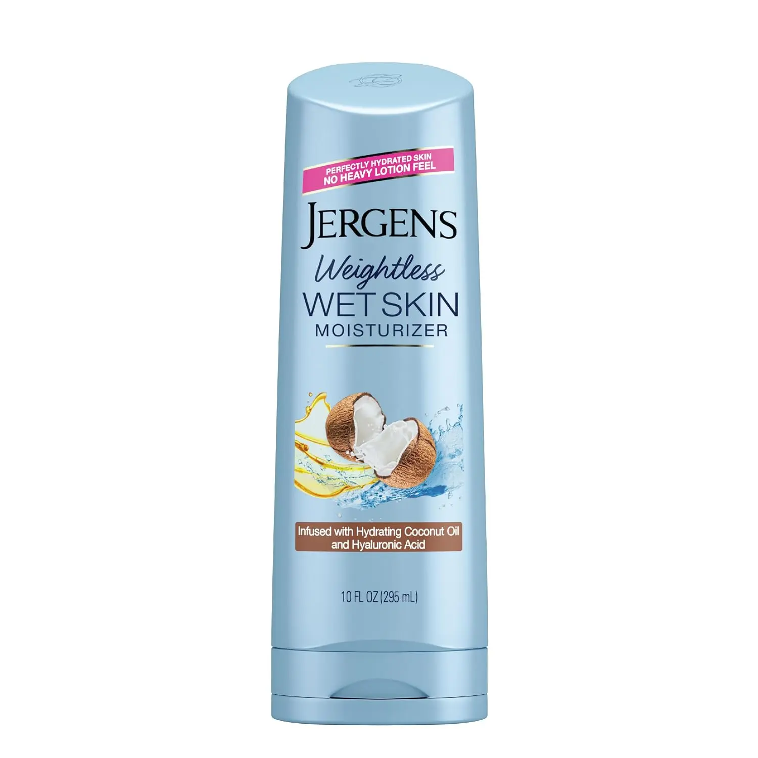 Jergens Wet Skin Body Lotion with Coconut Oil - In-Shower Dry Skin Moisturizer, Fast-Absorbing, Non-Sticky, Dermatologist-Tested, 10 oz