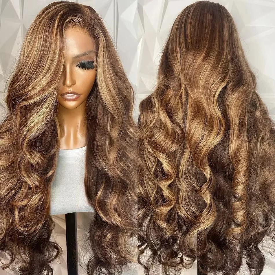 [NEW IN] Hot Star Highlight P4/27 Color 13X6 HD Transparent Lace Front Body Wave and Straight Wigs Human Hair Pre Plucked With BabyHair