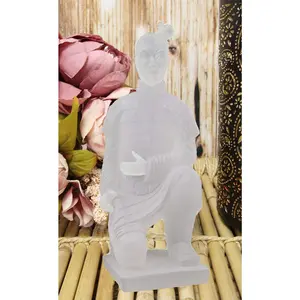 Ebros Ancient Chinese Qin Dynasty Emperor Kneeling Terracotta Army Foot Soldier Warrior Statue 12.75" Tall Acrylic Resin Antique Reproduction Historical Decor Figurine