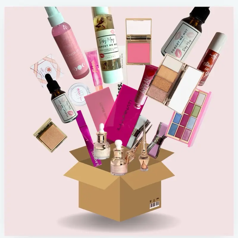 Ruby May Pre-Curated Bright Full Makeup Kit - Beauty Bundle Kit with Eyeshadow, Mascara, 1 Brow Item, Lip Item, 3 Pairs Lashes, Customizable Glam Box, Mica Powder, Cosmetic Gift Set, Box Makeup Sets for Live Stream Looks