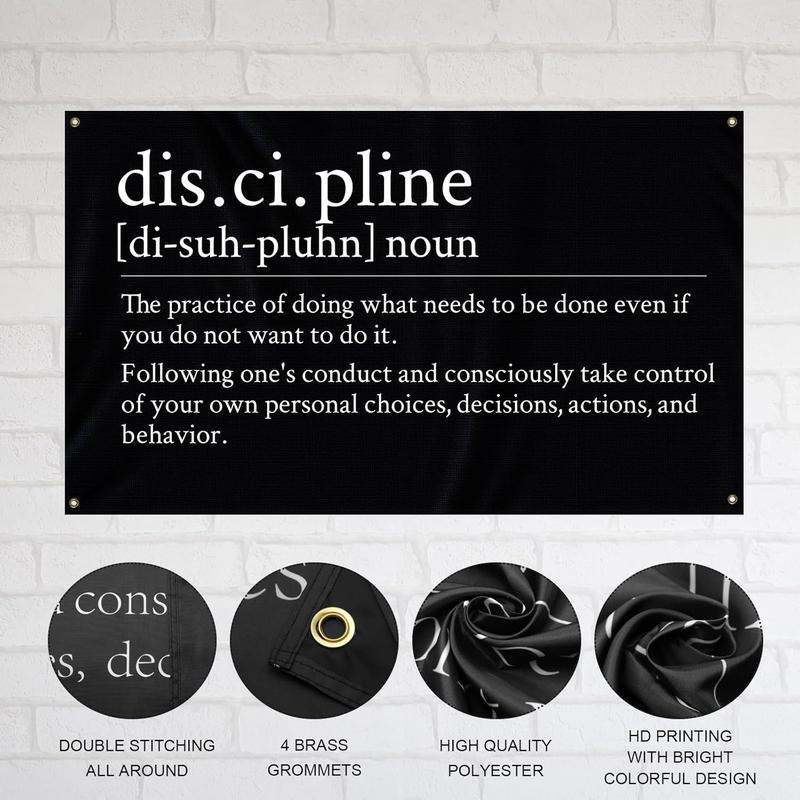 60in x 40in   tapestry  Tapestry Discipline Flag  Motivational Gym Banner Inspire Your Workout with This Inspirational Motivational Flags Fitness Wall Decor for Gym Bedroom College Dorm Poster  poster  home decor banner wall art bedroom