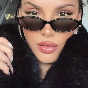 Women's Oval Modern Tinted Lens Sunglasses - PC Frames, Paris-Inspired Sleek Gradient Lenses, UV Protection, Street Style Fashion Accessories, Square Glasses Option