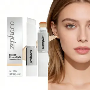 Ivory White 2-in-1 Color-Adapting Foundation Stick - Lightweight Hydrating Formula, Natural Flawless Finish, Non-cakey & Breathable Coverage, Ultra-sheer Light Texture for All Skin Types 13g Color Changing Foundation