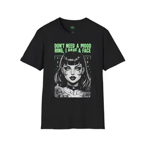 Edgy Graphic Tee for Confident Self-Expression, Cool Gift for Art Lovers, Statement Shirt, Casual Wear, Halloween Fashion, Unisex Softstyle Comfort Fabric
