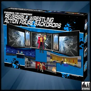 Reversible Wrestling Action Figure Backdrop Dioramas for WWE & AEW Wrestling Action Figures