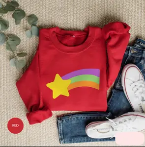 Mabel Rainbow Star Sweatshirt, Mabel Sweater for Cartoon Fans Colorful Star Design Cute and Trendy Sweater Perfect Gift for Her Tops Underwear Women Lady