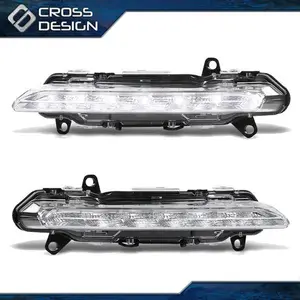 CROSSDESIGN Pair DRL LED Daytime Running Fog Light Lamp Fit For Mercedes Benz S350 S550 AMG