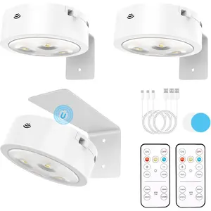 3 Pack Picture Lights for Wall, Rechargeable  Operated wall lights, Picture Frame lights with 3 Lighting Modes,   Painting Light with Remote Control Timer (White, 3 Pack)