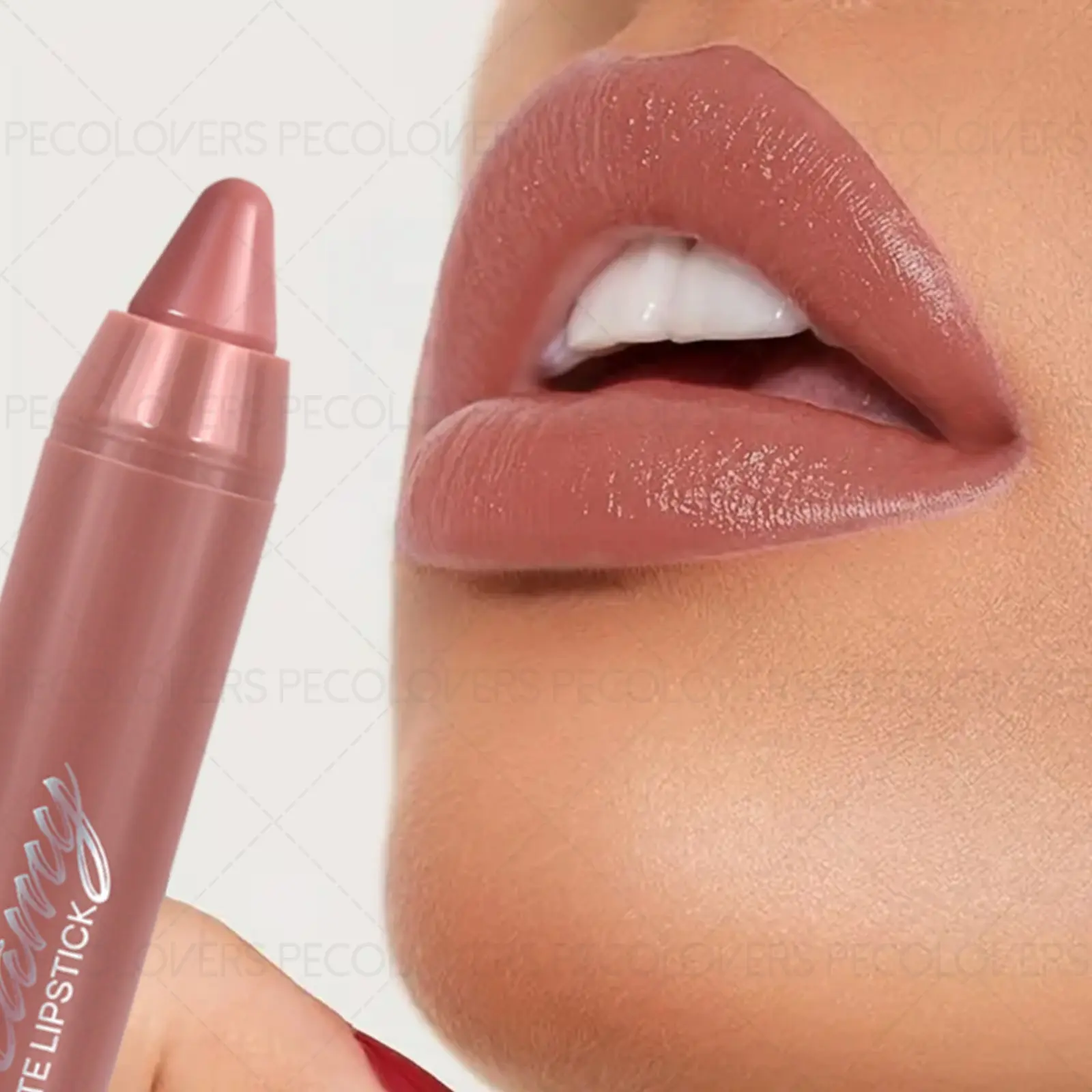 1PC Matte Waterproof Lipstick Pen, Nude Color, Crayon-like Texture, High Pigment, Three-dimensional Lips, Halloween, Christmas Essential Makeup Tools, Intensely Pigmented