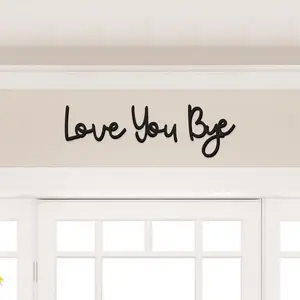Wooden Wall Hanging Sign, 1 Set Love You Bye Wall Decor, Wall Art Decor for Home Living Room Bedroom, Home Decor, Room Decor, Bedroom Accessories, Wooden Letter Sign, Personalized Plaque