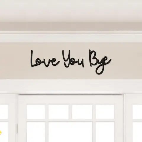 Wooden Wall Hanging Sign, 1 Set Love You Bye Wall Decor, Wall Art Decor for Home Living Room Bedroom, Home Decor, Room Decor, Bedroom Accessories, Wooden Letter Sign, Personalized Plaque, Decorative Plaque