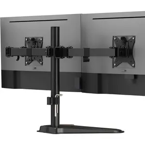 Dual  Stand for Desk, Free Standing  Mount for 2 Screens up to 32", Height Adjustable with Tilt, Swivel & Rotation, VESA 75x75 & 100x100
