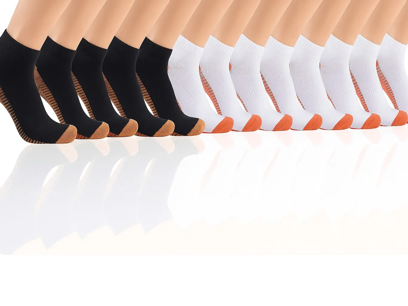 6-Pairs Ankle Compression Socks for Men & Women Copper-Infused High Performance