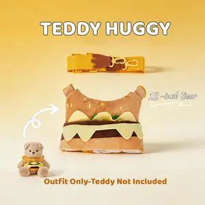 TEDDY HUGGY Cute Teddy Bear Series - Hamburger Skirt with Suspenders Paired with a Cute Teddy Bear - 12 Inches Tall - Soft Plush Toy with Movable Joints - The Perfect Gift for Any Age.
