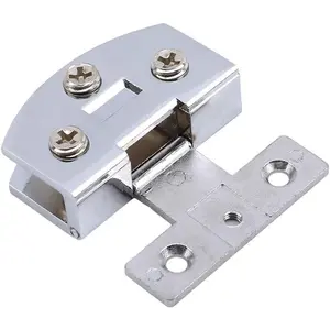 (2 Pieces) Stainless Steel Cabinet Glass Door Hinges, Wine Cabinet Door Hinges, Glass Hinges, Non-Porous Cabinet Glass Clamps, Glass Clamps, Glass Door Clamps (Large)