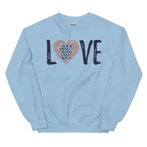 Love Your Mind Body And Soul Sweatshirt (Red & Black Text)