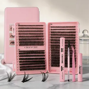 Lash Clusters Extension Kit, 20D-50D D Curl, 9-16mm Mixed Length, DIY Individual Lashes with Tool Set for Natural Wispy Eye Makeup