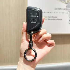 for Cadillac Key Fob Cover, Soft TPU Keys Protector Bling Key Fob Keychain for Cadillac 2020-Up CT4 CT5 CT6 XTS XT4 XT5 ATS (5 Buttons) Smart Keys