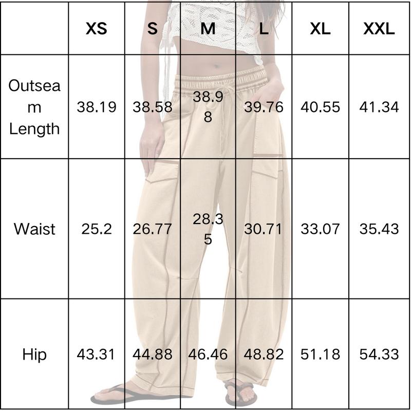 Kingapril Womens Fleece Lined Baggy Barrel Pants Casual Elastic Waisted Wide Leg Sweatpants with Pockets
