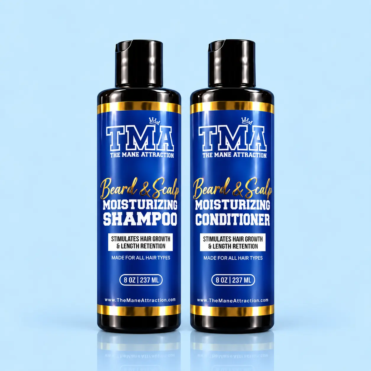Beard Shampoo and Conditioner Set for Men, Moisturizing Beard & Scalp Wash Duo for a Soft, Clean Beard & Hair, 8oz Each, All Hair Types