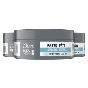 (A)DOVE MEN+CARE Sculpting Hair Paste 3 Count – Medium Hold Styling Paste for Men with Matte Finish, Creates Natural Textured Look, Lightweight Non-Greasy Formula, 1.75 oz Each