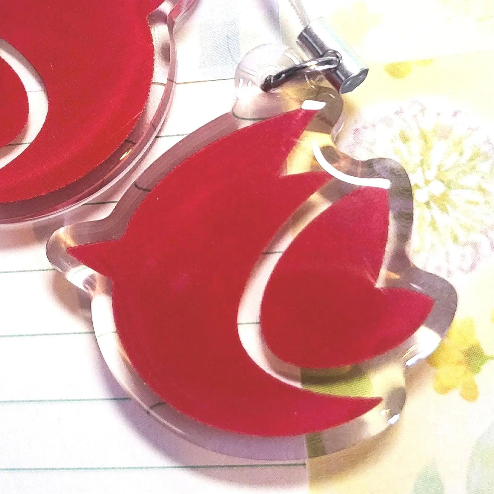 Cardinal owl witch cartoon charm || 1.5" acrylic phone charm