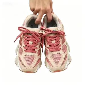 Retro Pink Chunky Running Sneakers - Breathable & Cushioned Athletic Shoes for Sports & Daily Wear