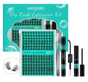 Lash Extension Kit,DIY Eyelash Clusters Kit 168Pcs with Lash Bond and Seal Glue Waterproof,Eyelashes Remover for Lash Cluster Extensions Kit for Beginner,Lashes Applicator Tool(Medusa,D-Mix8-16mm Kit)