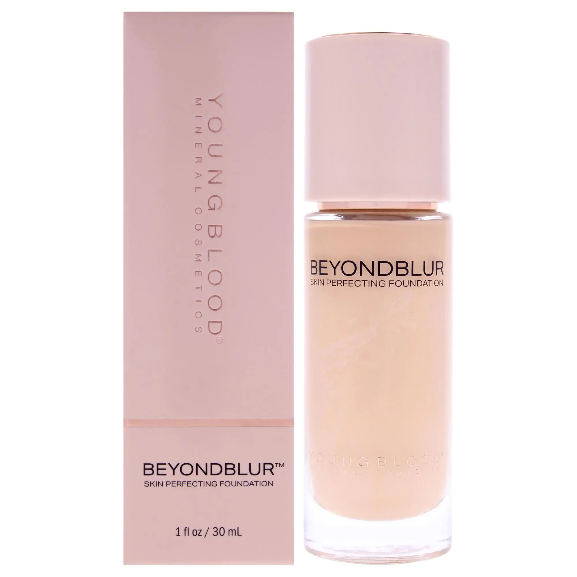 Youngblood BeyondBlur Skin Perfecting Foundation - LC1 Very Light Cool Shade with Peach Undertones for Women, 1 fl oz Bottle, Lc1 Shade