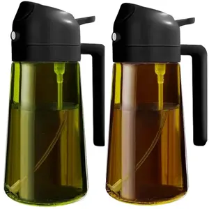 Random Color Dual-Purpose Cooking Oil Bottle, 16 Oz/470 Ml Capacity, Dark Shading Olive Oil Dispenser, Kitchen Glass Oil Bottle, Cooking Oil Container
