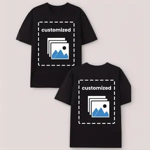 Custom Double-Sided Personalized Photo T-Shirt Retro Style Round Neck Short Sleeve with Custom Front & Back Printing - Add Your Own Photos & Designs - Unisex Adult Sizes for Men & Women - Soft Comfortable Casual & Sportswear - Machine Washa