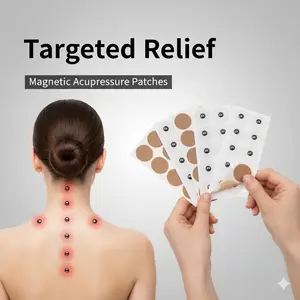 Magnetic Acupressure Patches, 10/50 Pieces, Back Neck Shoulder Knee Muscle Relief, Self-Adhesive Reusable Body Care Stickers