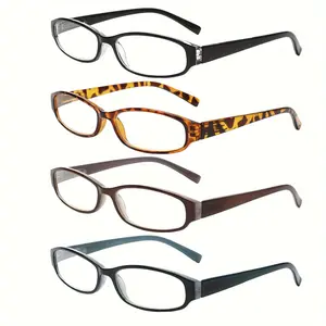 4 Pack Spring Hinge Comfortable Fashion High Quality Reading Glasses for Women Simple Oval Ladies Computer Phone Readers